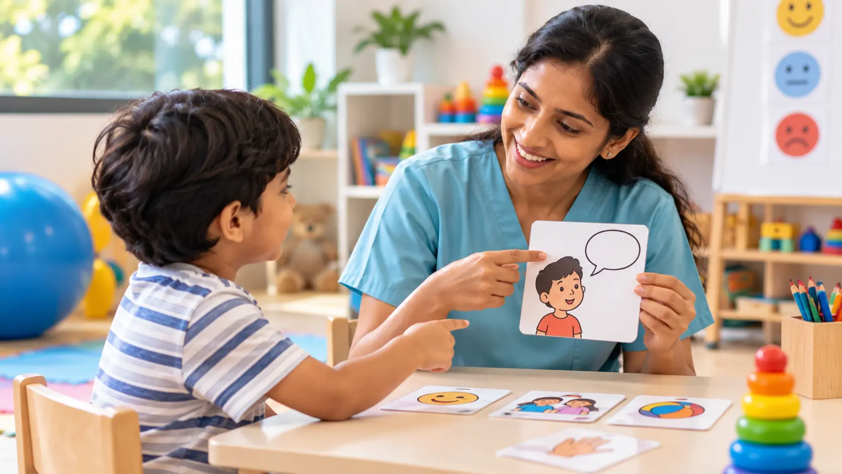 Occupational Therapist and children in a therapy session