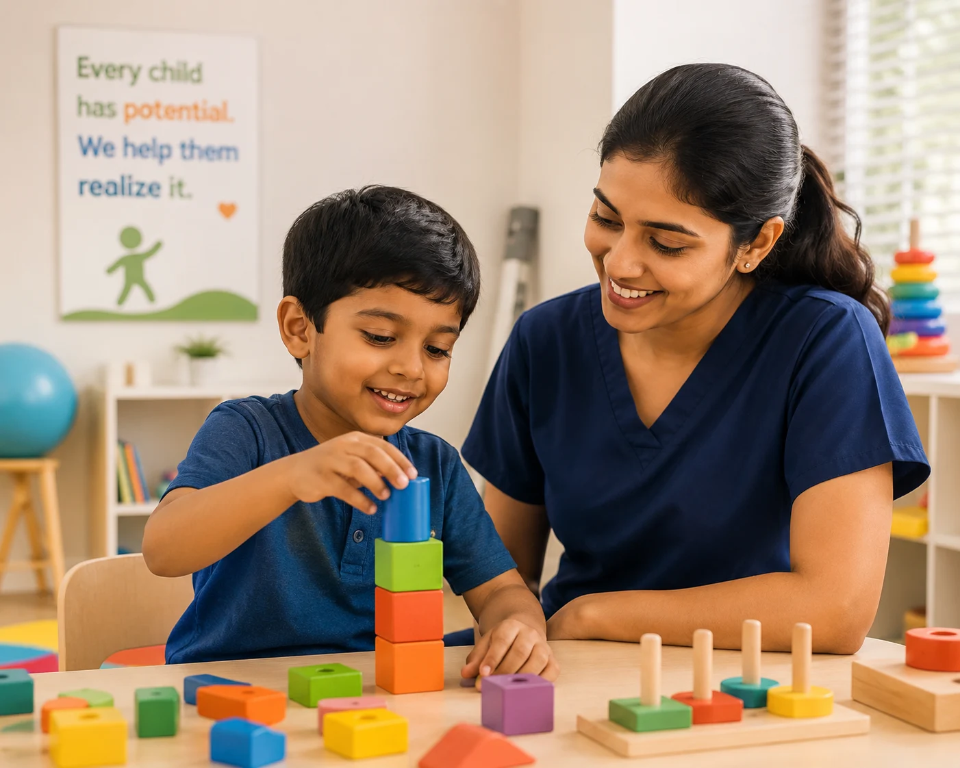 Children participating in guided group therapy at Gratus Kids Palakkad