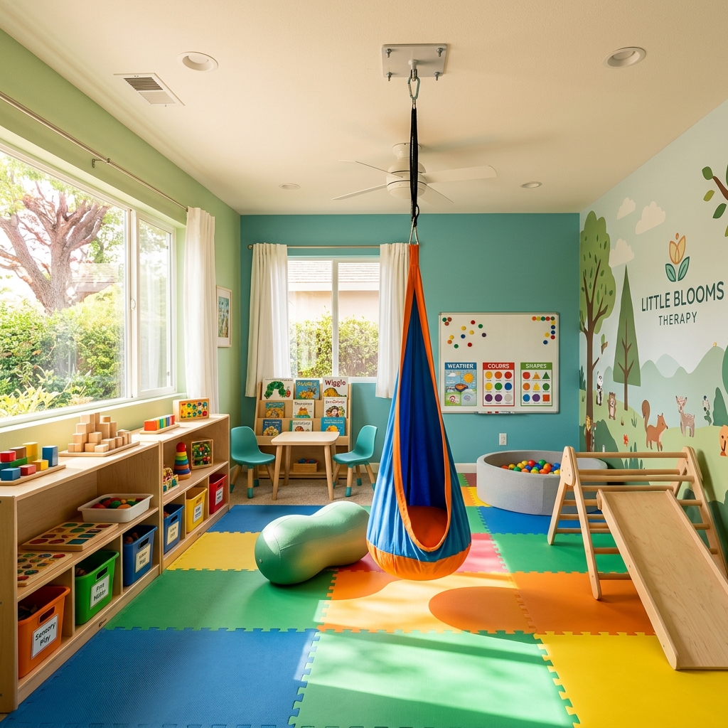 Bright and welcoming playroom at Gratus Kids child therapy clinic
