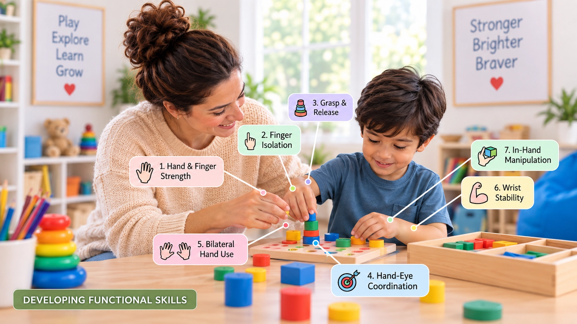 Building Blocks Behind Fine Motor Control