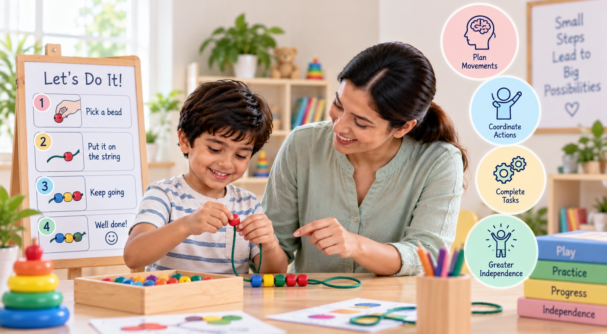 Occupational Therapist Supporting Motor Planning and Coordination